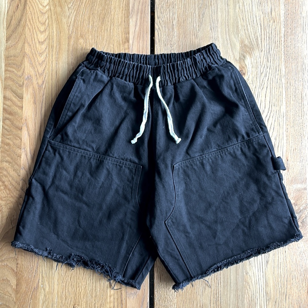 Amiri Black Denim Cut off Double Knee Shorts